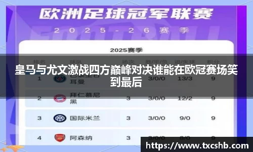 皇马与尤文激战四方巅峰对决谁能在欧冠赛场笑到最后